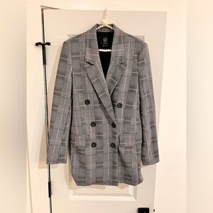 Boom Boom Jeans Black and White Plaid Blazer